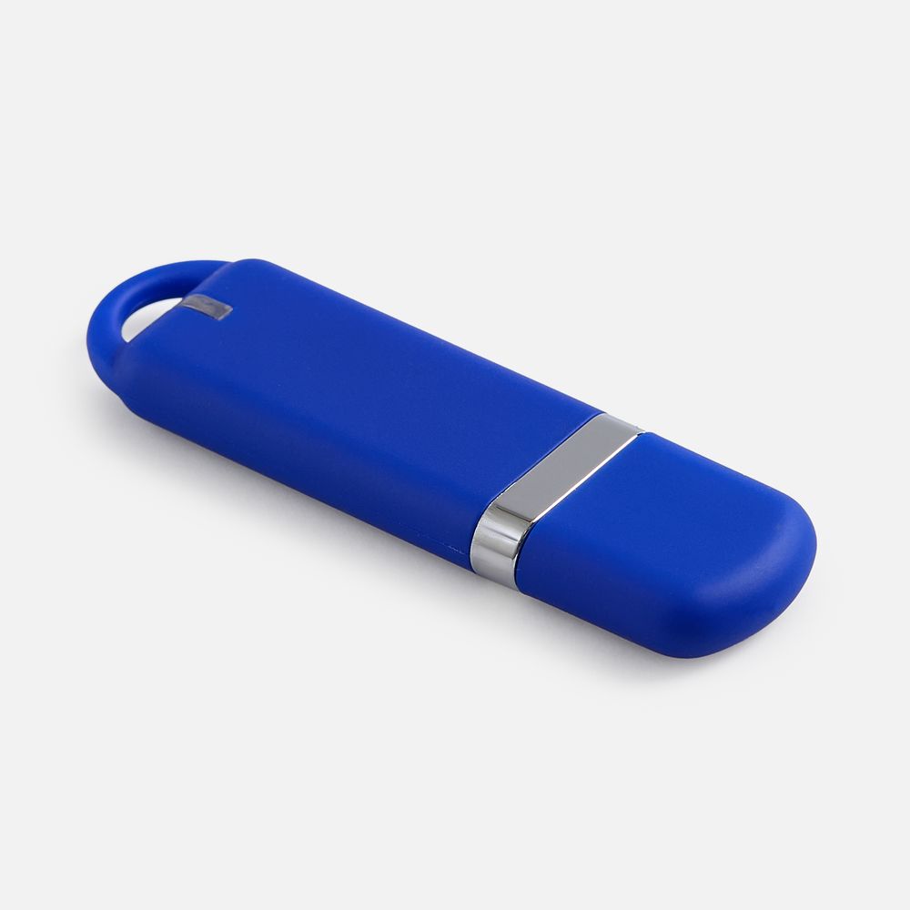 Флешка Memo, 8 Гб, синяя с логотипом