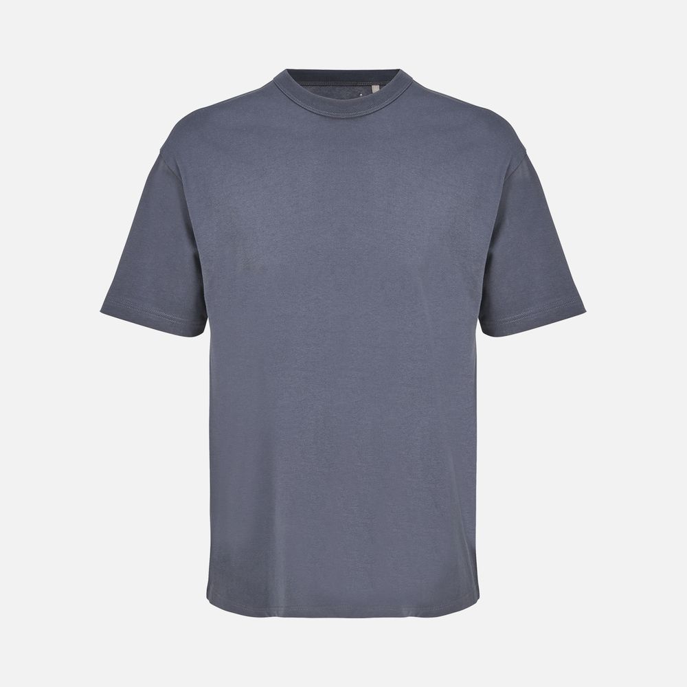 Футболка оверсайз мужская Boxy Men, темно-серая (графит) с логотипом