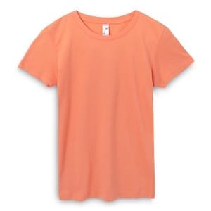 Футболка женская Regent Women, оранжевая (абрикосовая) с логотипом