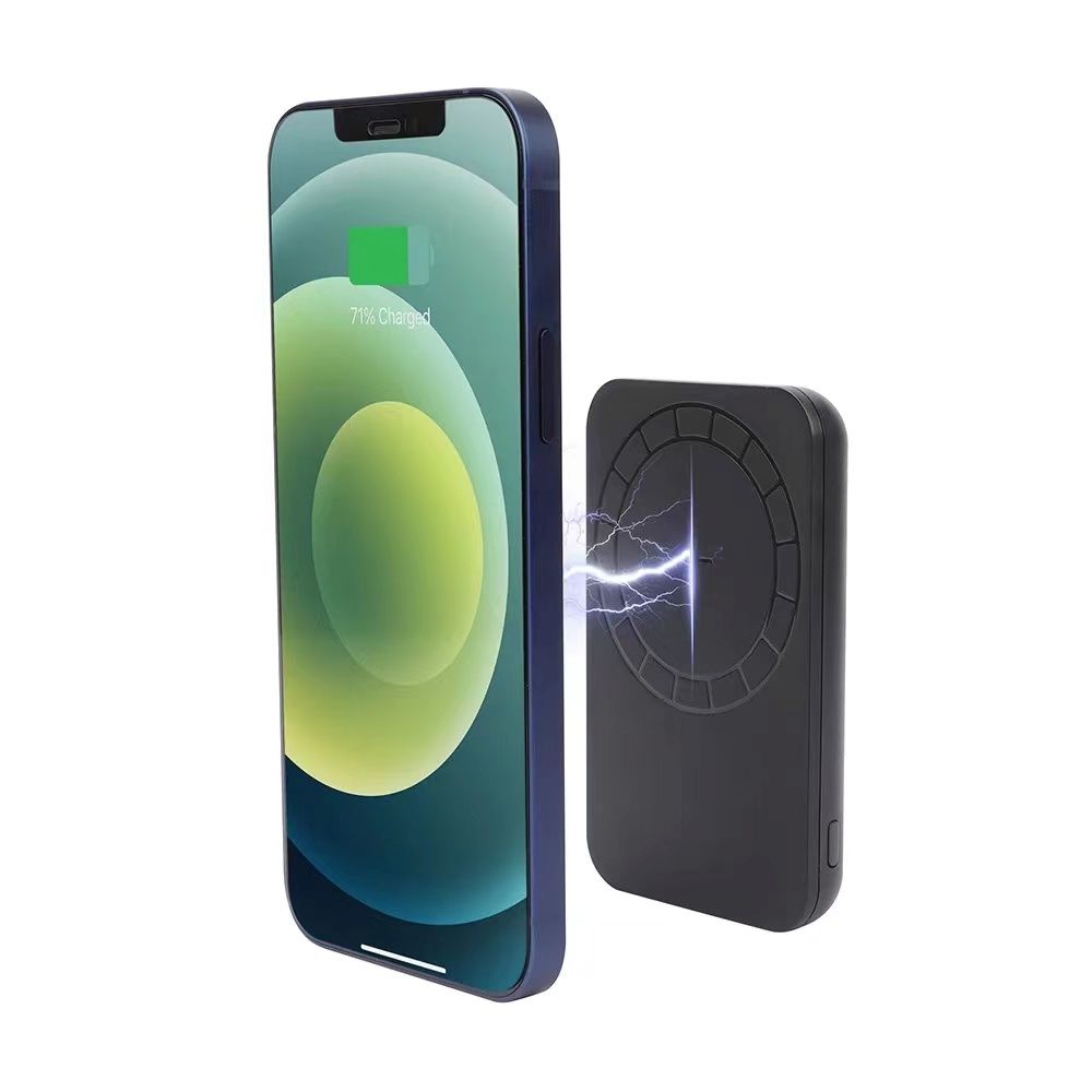 Магнитный беспроводной аккумулятор Magback 5000 мАч, черный с логотипом