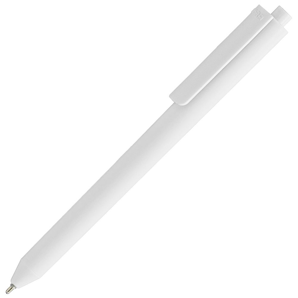 Ручка шариковая Pigra P03 Mat, белая с логотипом