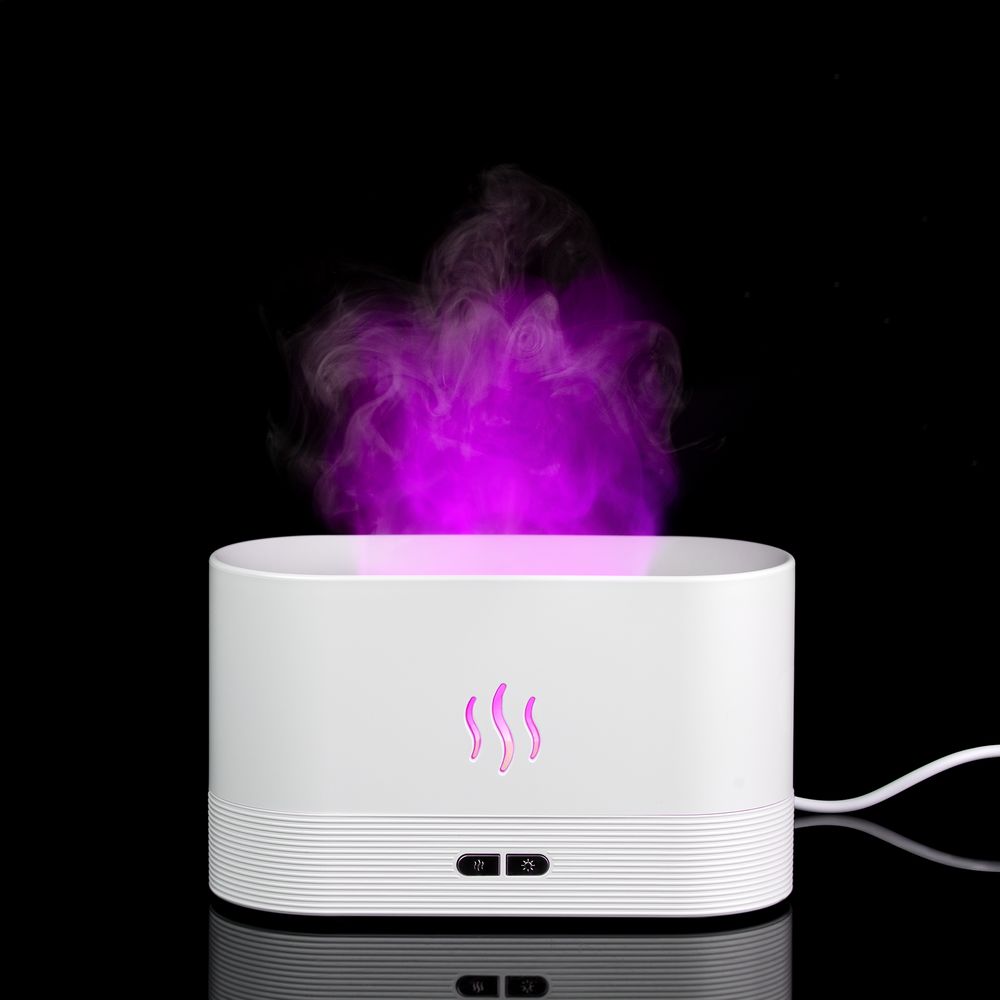 Увлажнитель-ароматизатор с имитацией пламени Fuego ver.2, белый с логотипом