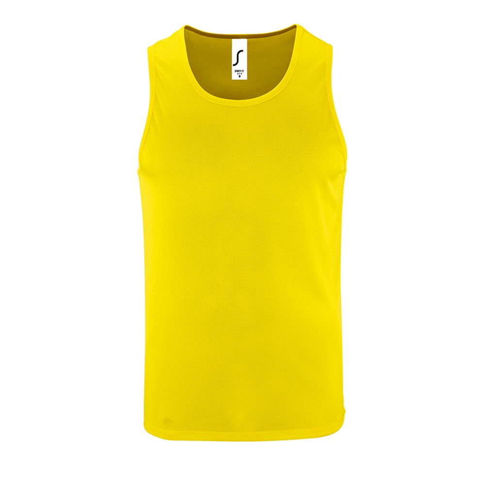 Майка мужская Sporty TT Men, желтый неон с логотипом