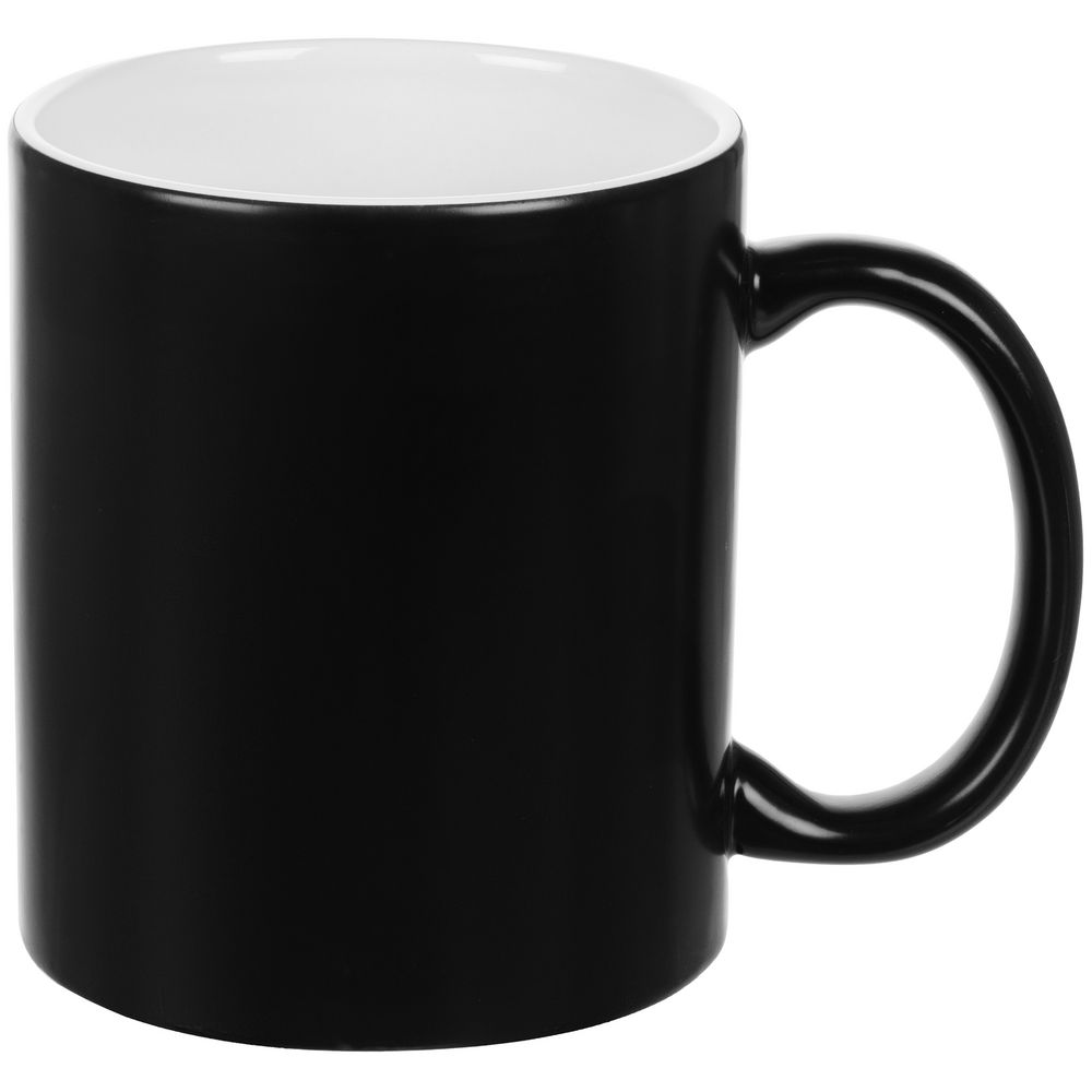 Кружка «Хамелеон», глянцевая, черная с логотипом