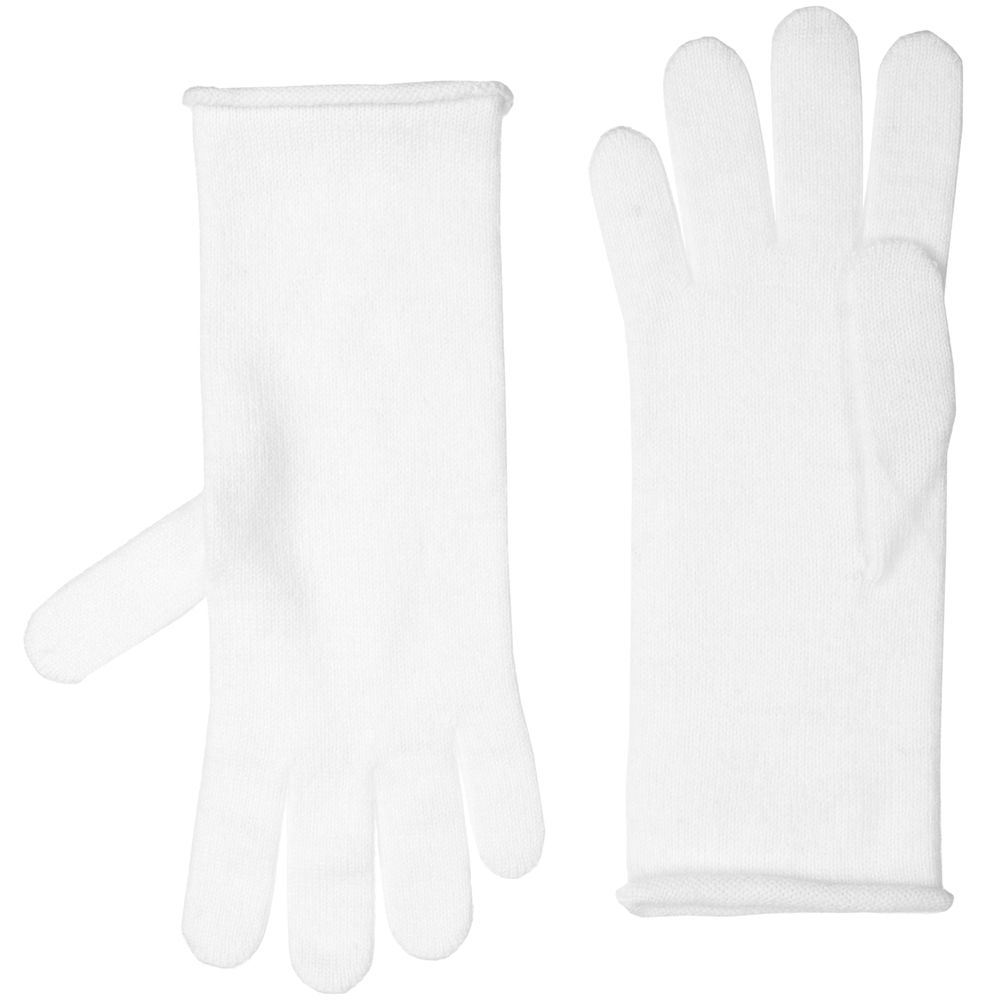 Перчатки Alpine, удлиненные, белые с логотипом