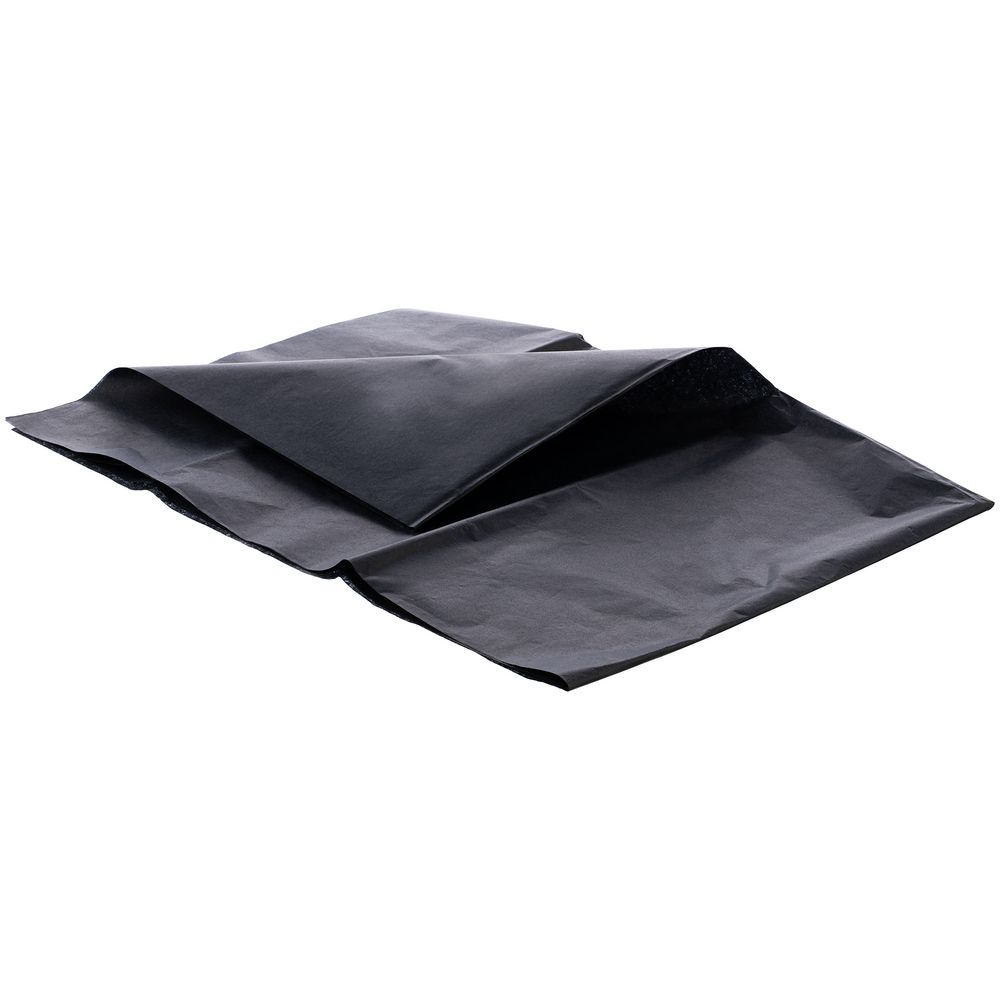Декоративная упаковочная бумага Tissue, черная с логотипом