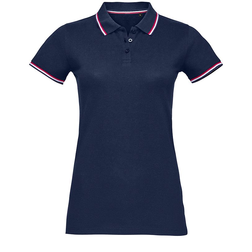 Рубашка поло женская Prestige Women, темно-синяя с логотипом
