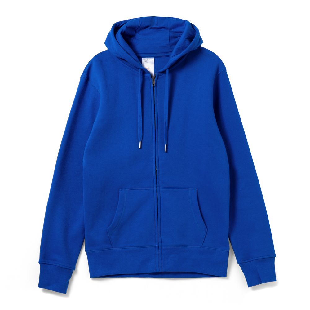 Толстовка на молнии с капюшоном унисекс King, ярко-синяя с логотипом