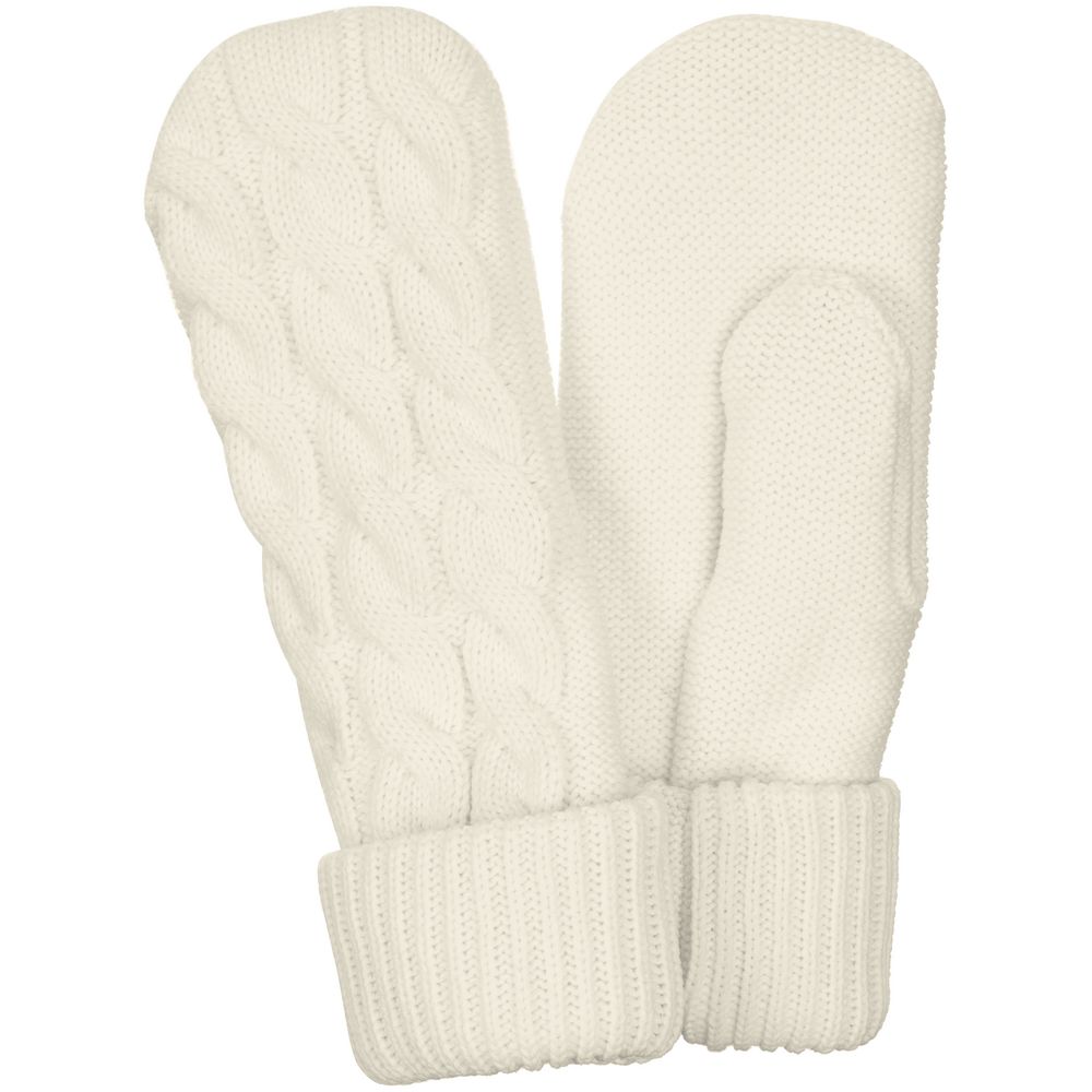 Варежки Heat Trick, белые (молочные) с логотипом