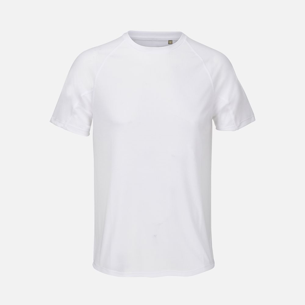 Футболка спортивная унисекс Vortex, белая с логотипом