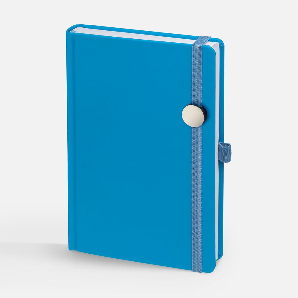 Ежедневник Favor Metal, недатированный, голубой с логотипом