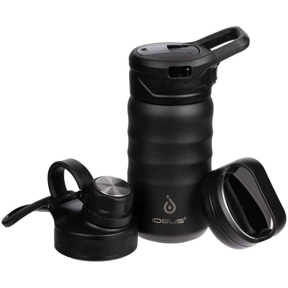 Термобутылка Fujisan, черная с логотипом