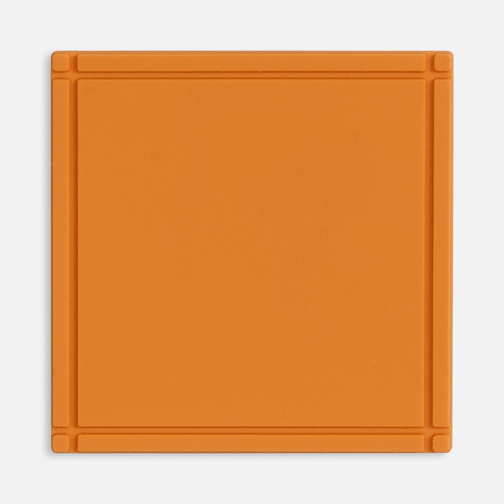 Лейбл из ПВХ Dzeta, L, оранжевый с логотипом