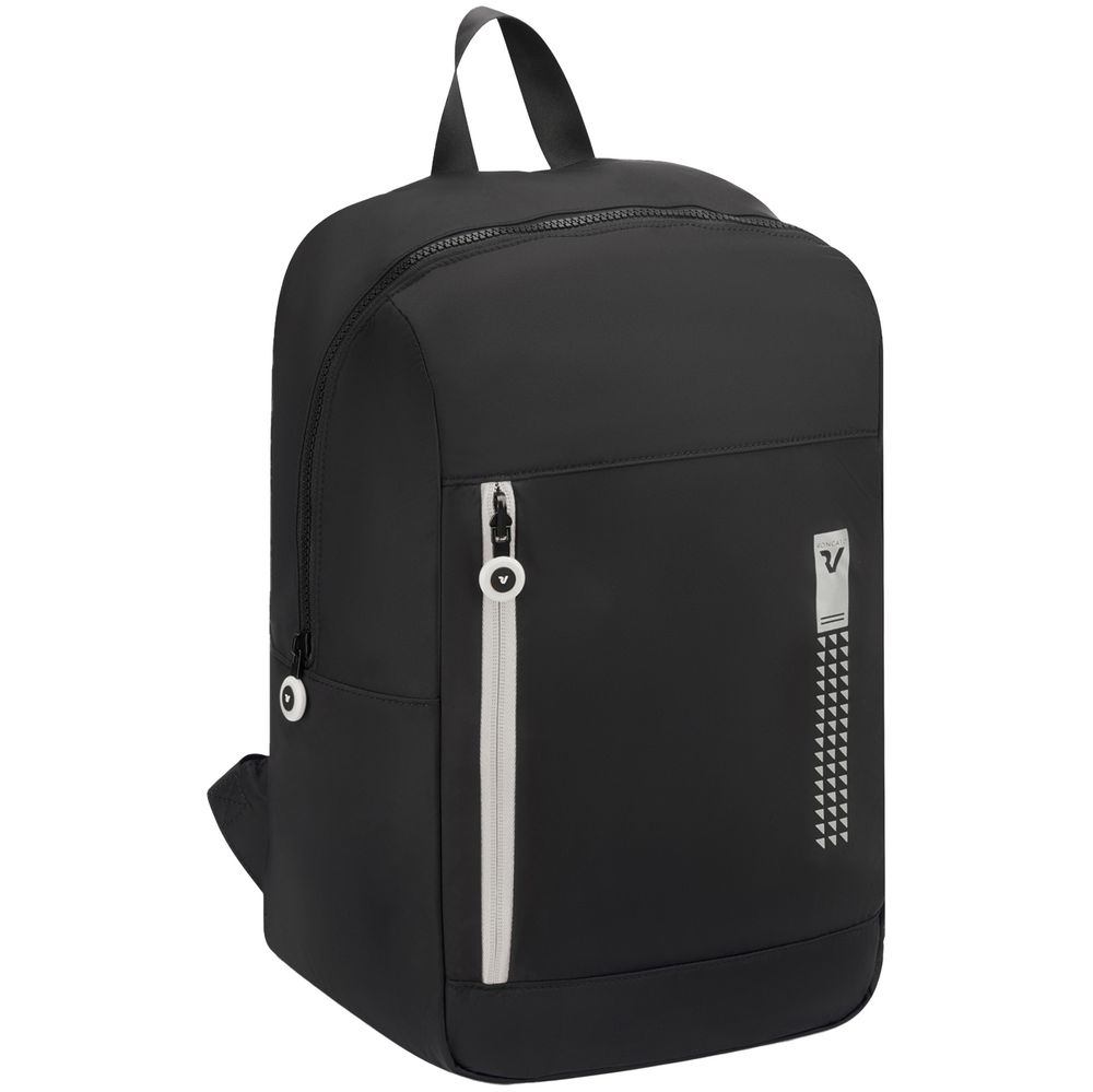 Складной рюкзак Compact Neon, черный с белым с логотипом