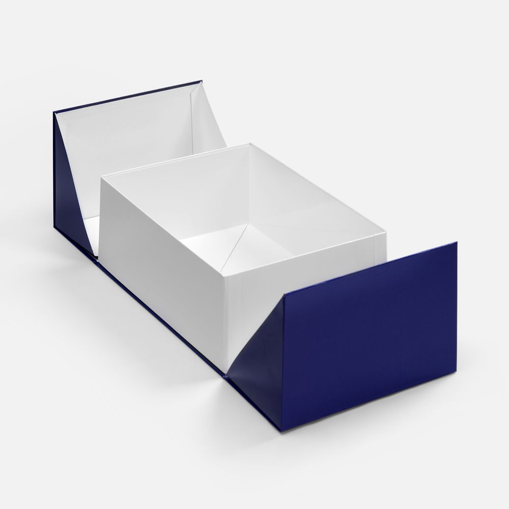 Коробка складная Foldream, M, синяя с логотипом