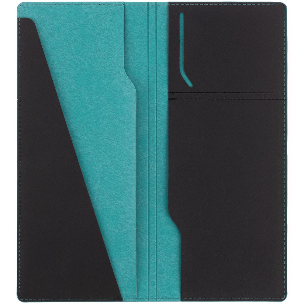 Дорожный органайзер Multimo, черный с бирюзовым с логотипом