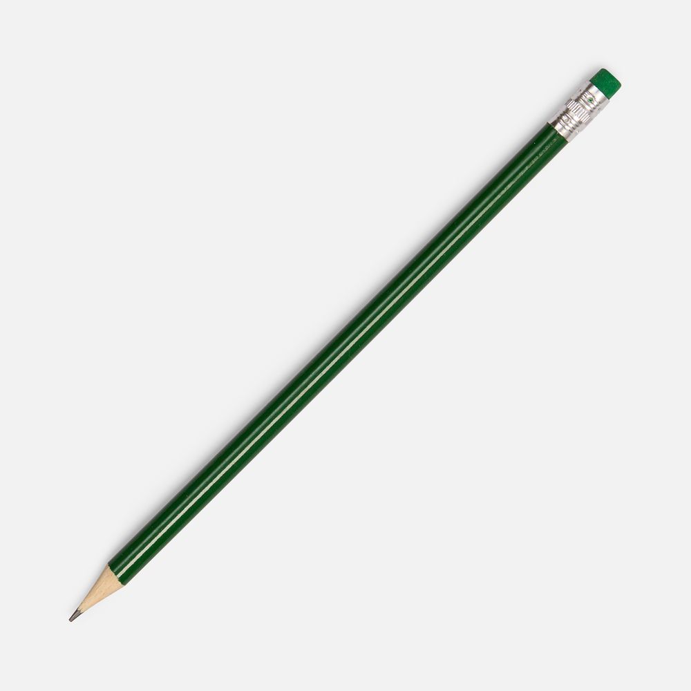 Карандаш простой Hand Friend с ластиком, зеленый с логотипом