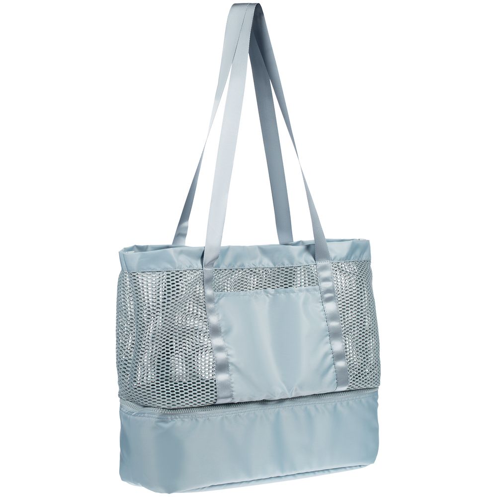 Шопер с термоотделением Verkko, серо-голубой с логотипом