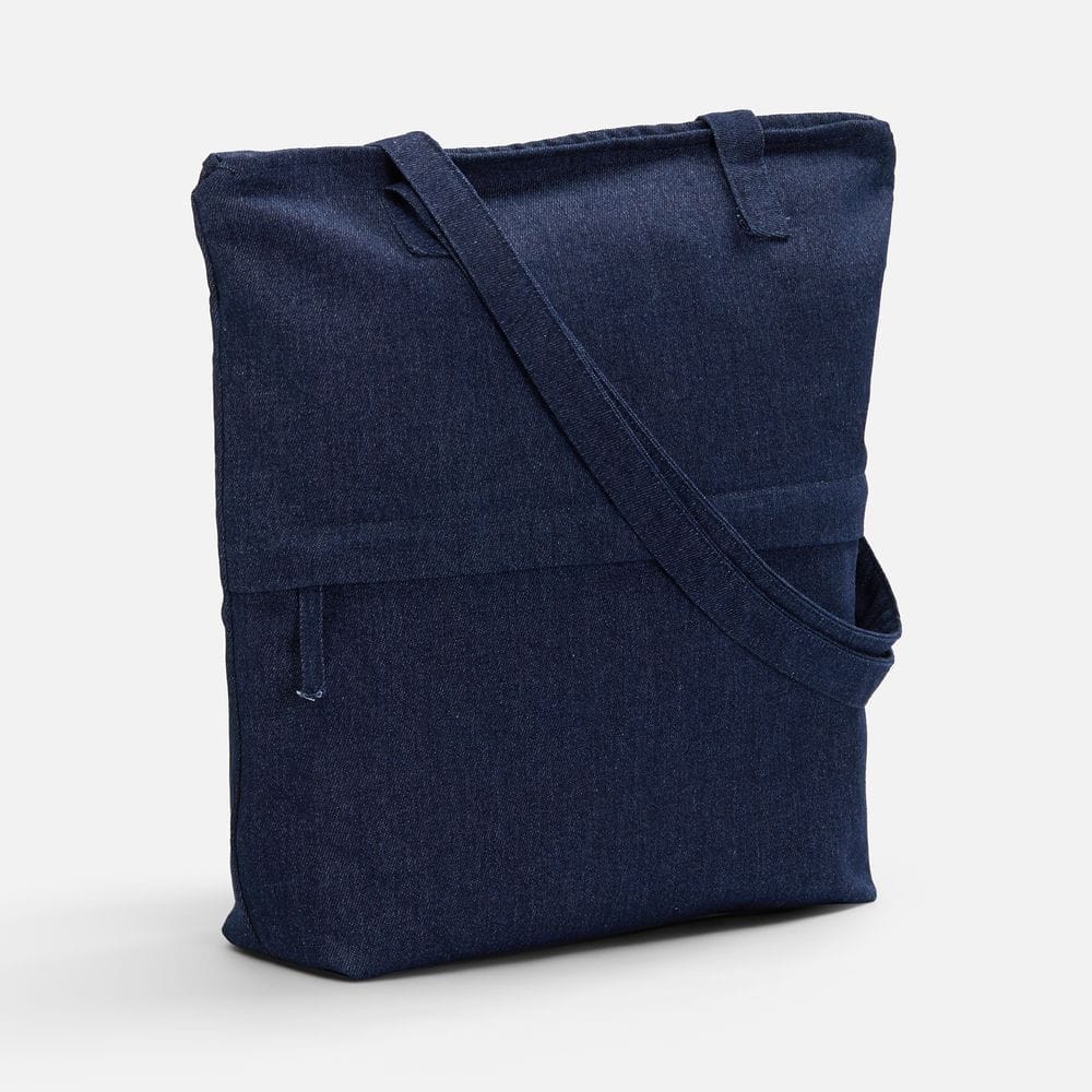 Сумка для покупок Denimate, темно-синяя с логотипом