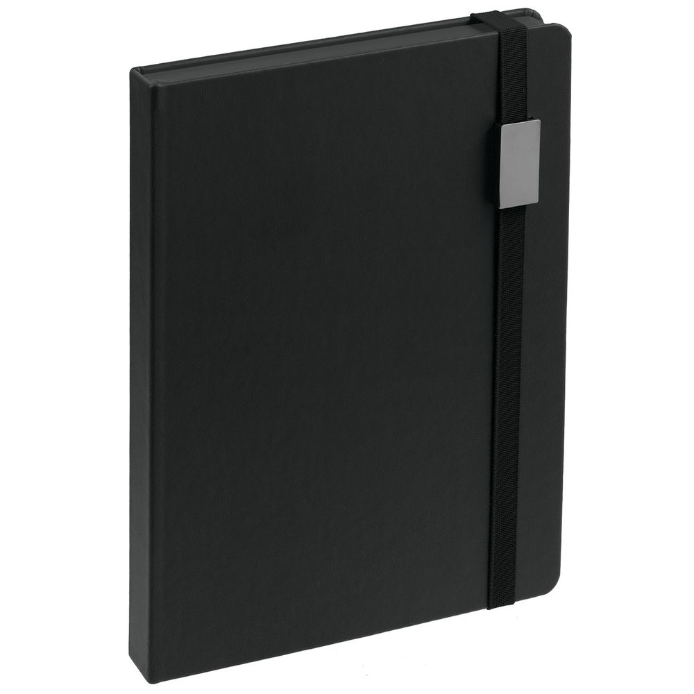 Ежедневник New Factor Metal, черный с логотипом