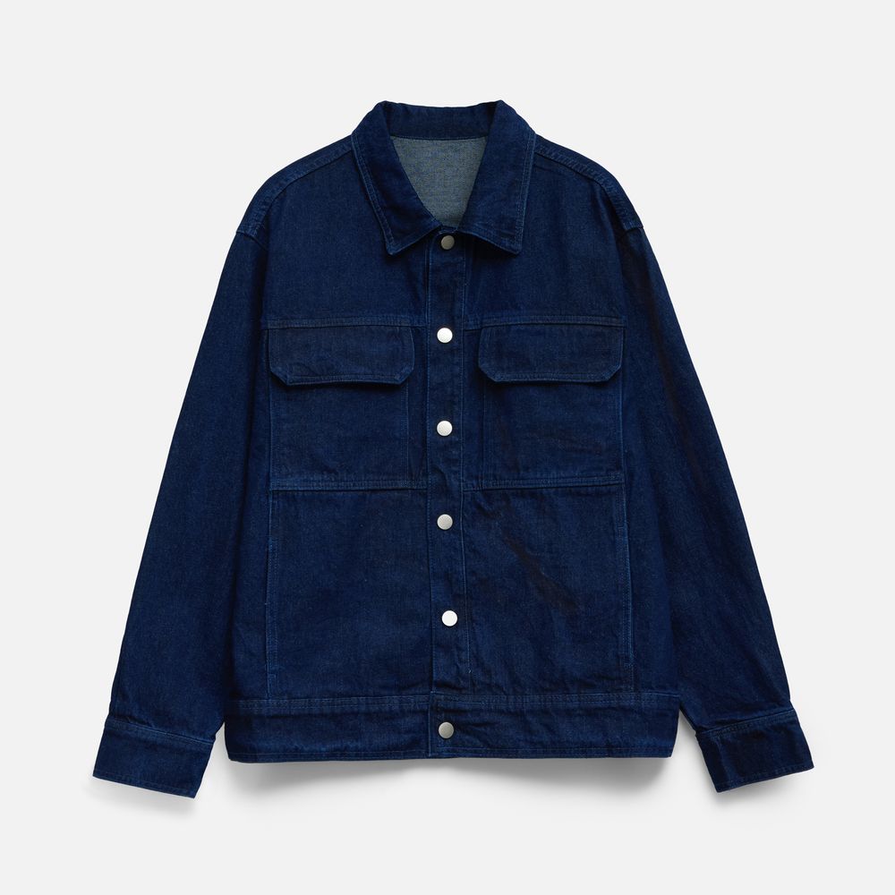 Куртка джинсовая O2, темно-синяя с логотипом