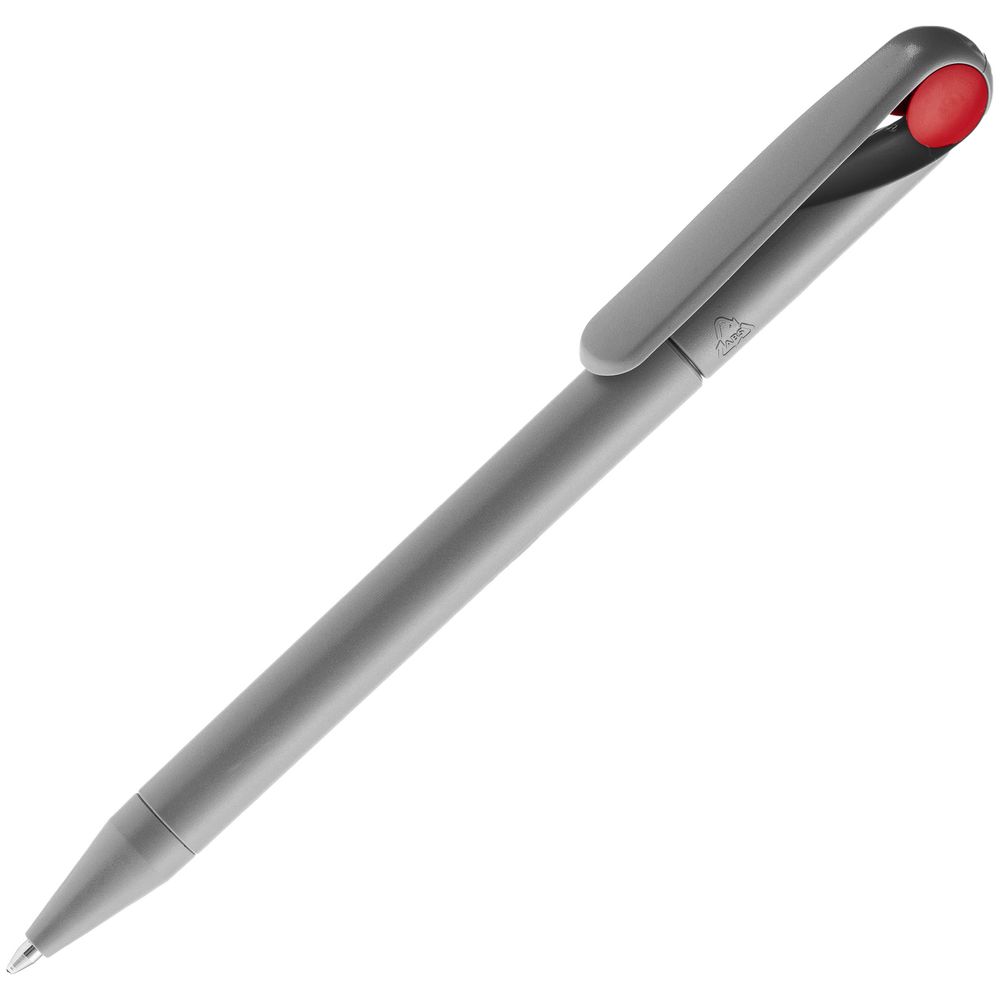 Ручка шариковая Prodir DS1 TMM Dot, серая с красным с логотипом