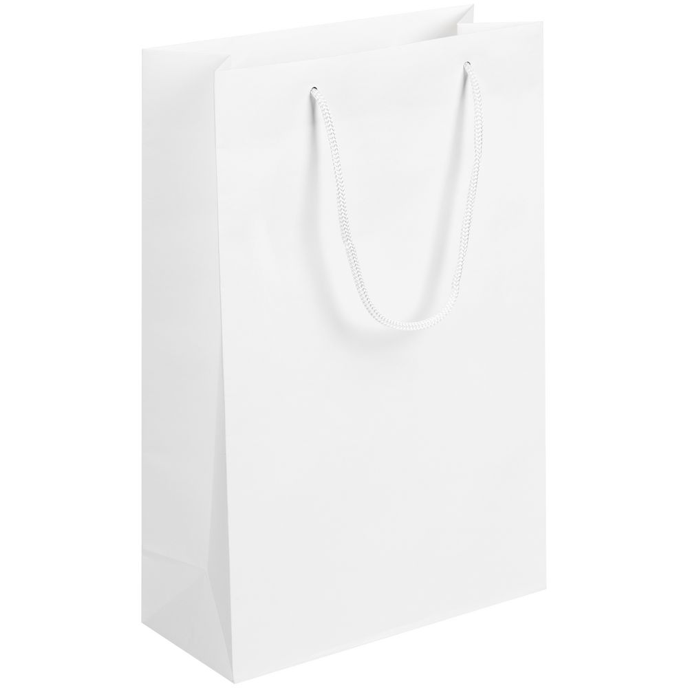 Пакет бумажный Plat M, белый с логотипом