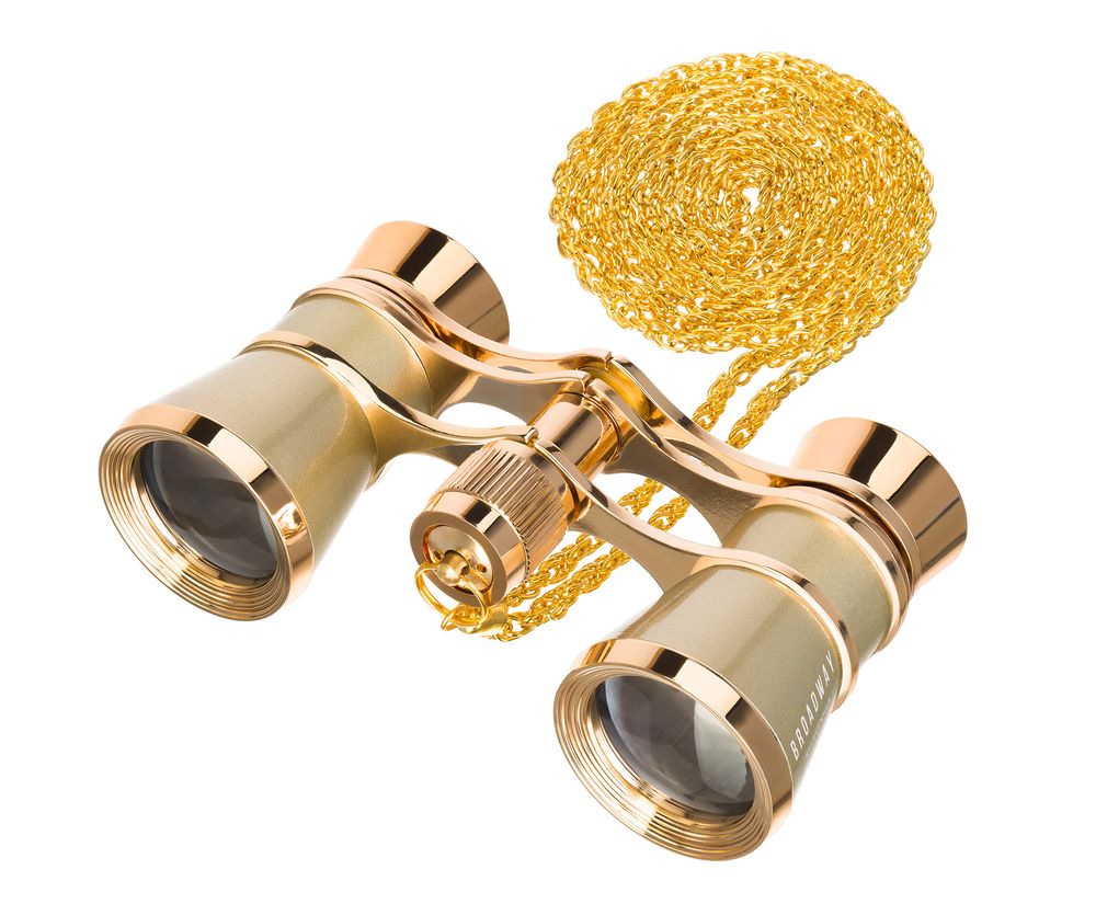 Театральный бинокль Broadway 325B, золотистый с логотипом