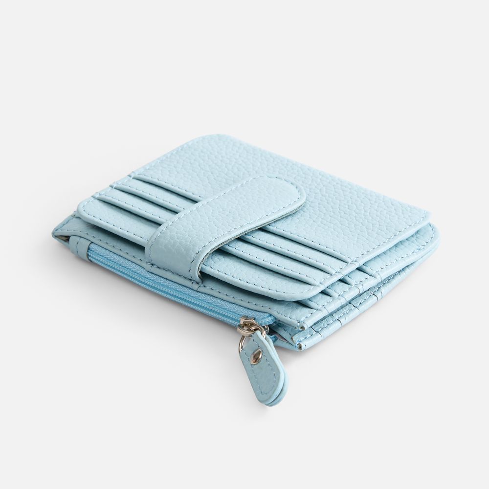 Картхолдер на молнии Unison, голубой с логотипом