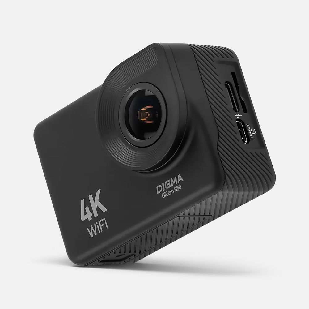 Экшн-камера Digma DiCam 850, черная с логотипом