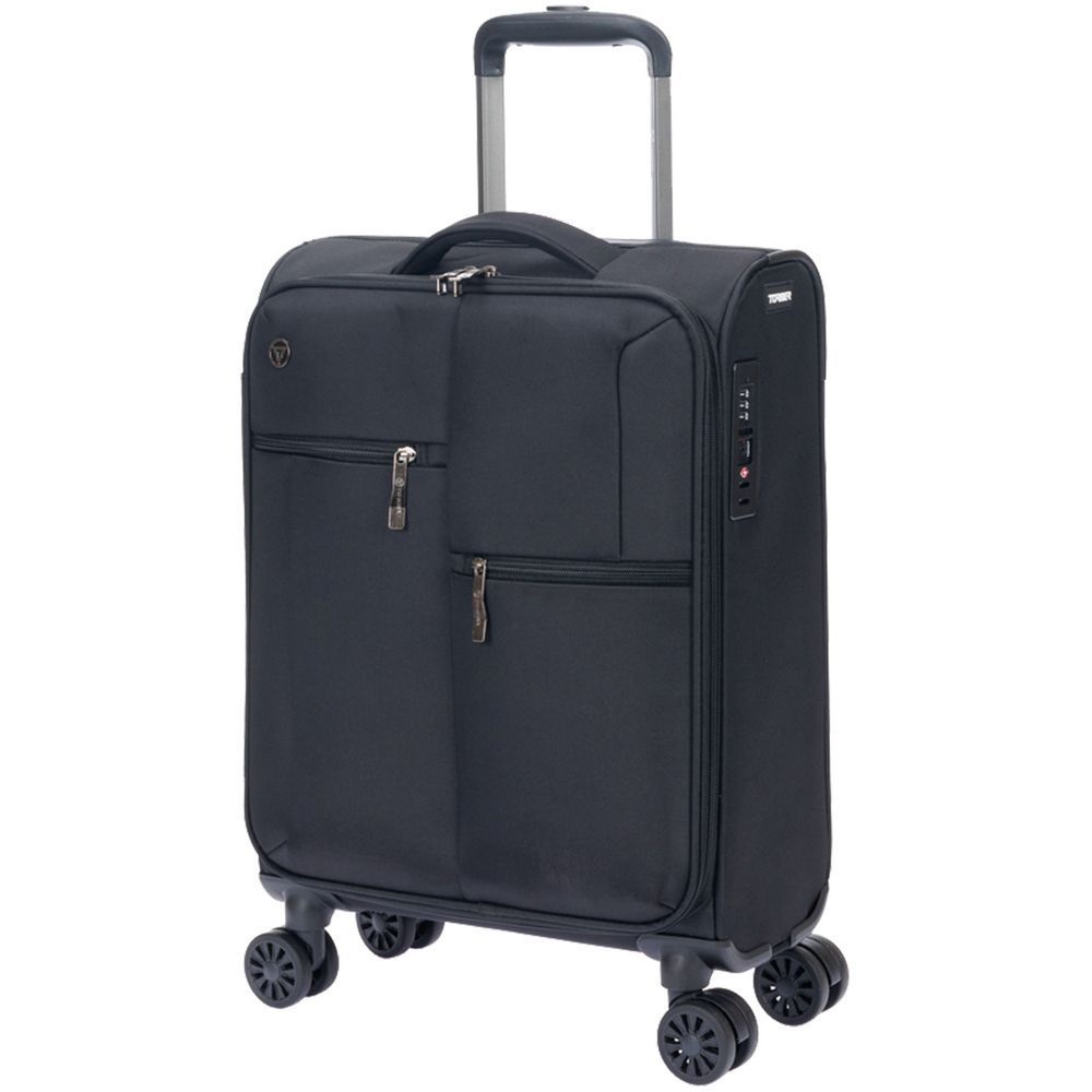 Чемодан Seyd S, черный с логотипом