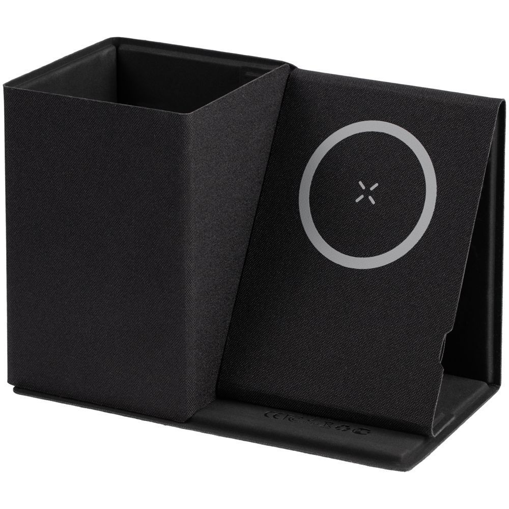 Настольный органайзер Midstream с зарядкой и стаканчиком для ручек с логотипом