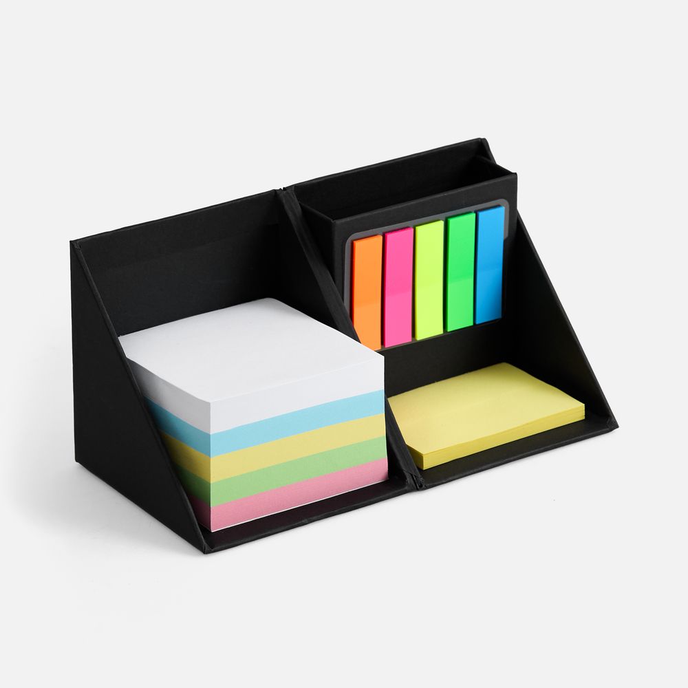 Настольный набор со стикерами Mnemonic ver.2, черный с логотипом