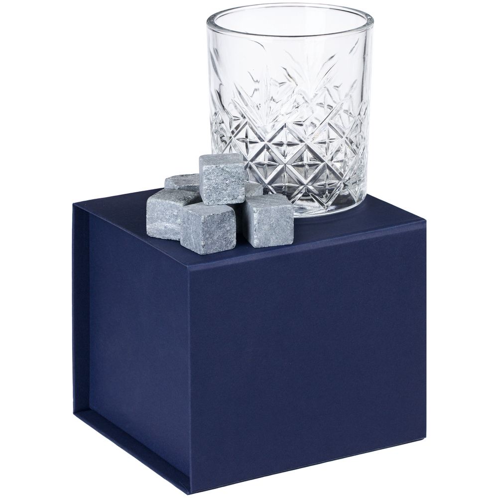 Набор для виски Timeless, синий с логотипом