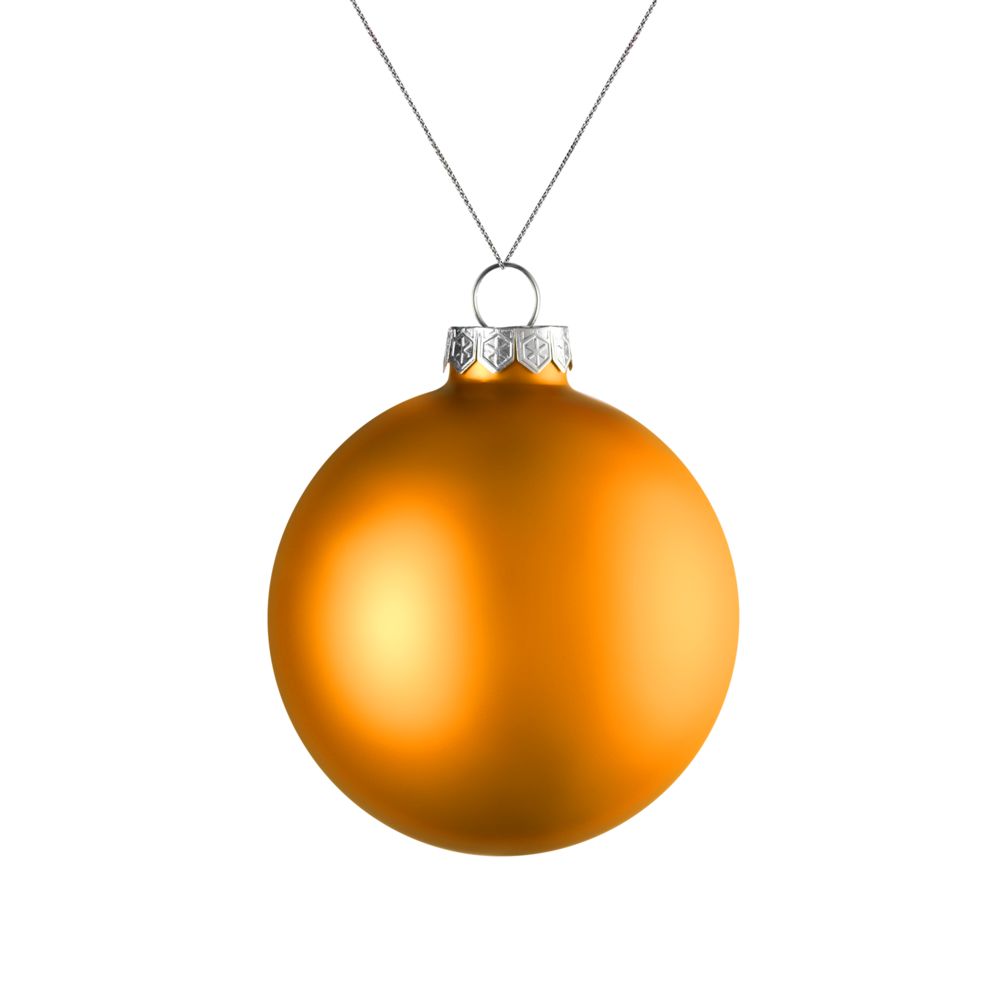 Елочный шар Finery Matt, 8 см, матовый оранжевый с логотипом