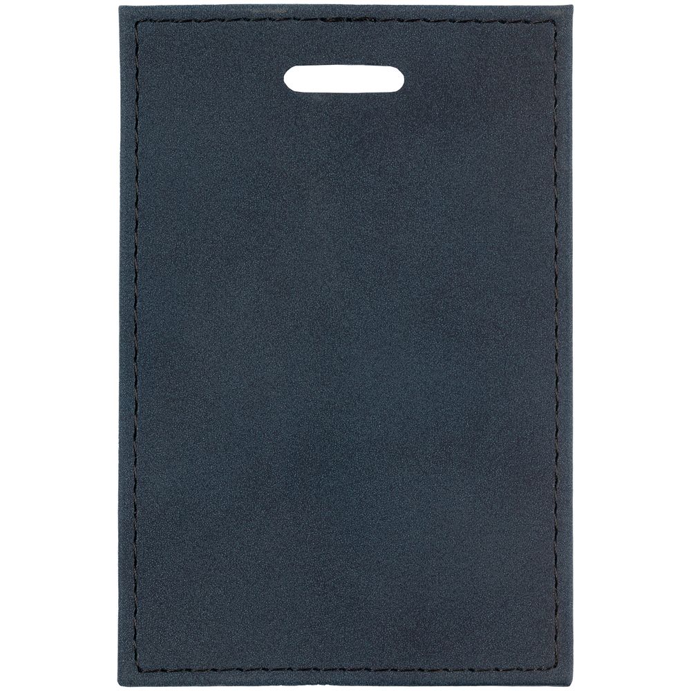 Чехол для пропуска Nubuk, синий с логотипом