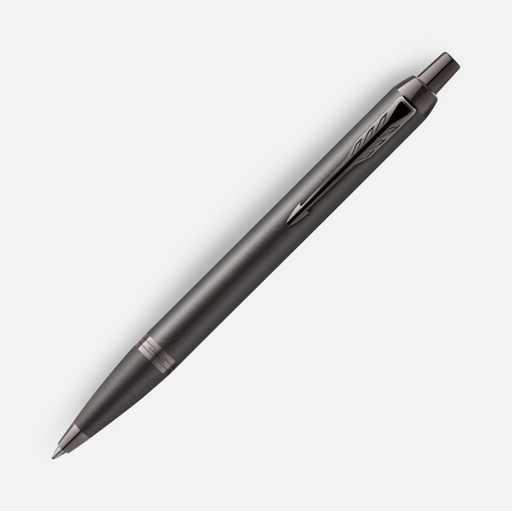 Ручка шариковая Parker IM Professionals Monochrome Titanium, темно-серая с логотипом