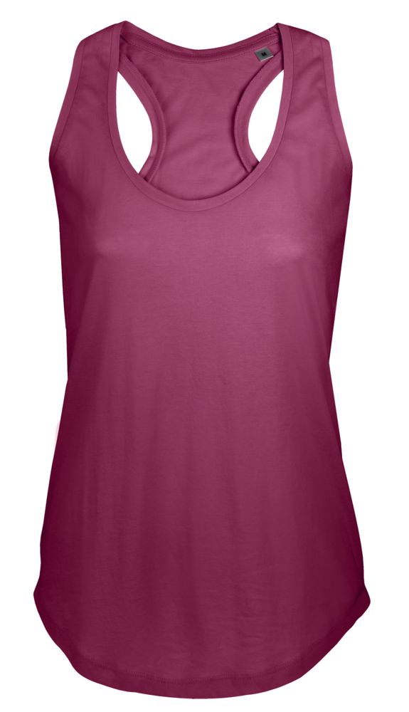 Майка женская Moka 110, темно-розовая (малиновая) с логотипом