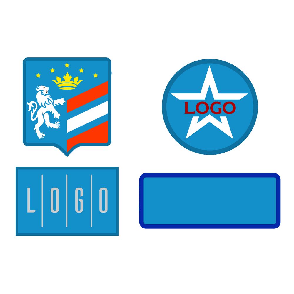 Шеврон из габардина Gabo M, голубой с логотипом