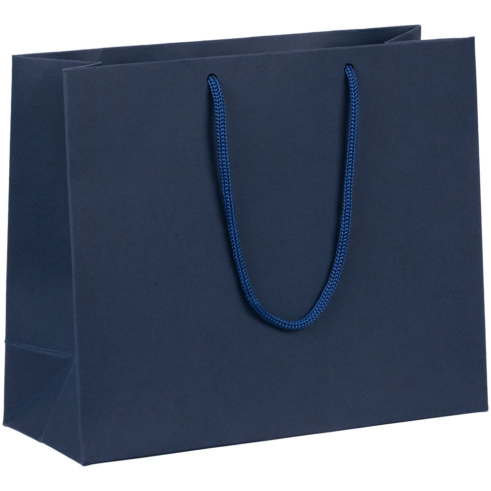 Пакет бумажный Ample Plus S, синий с логотипом