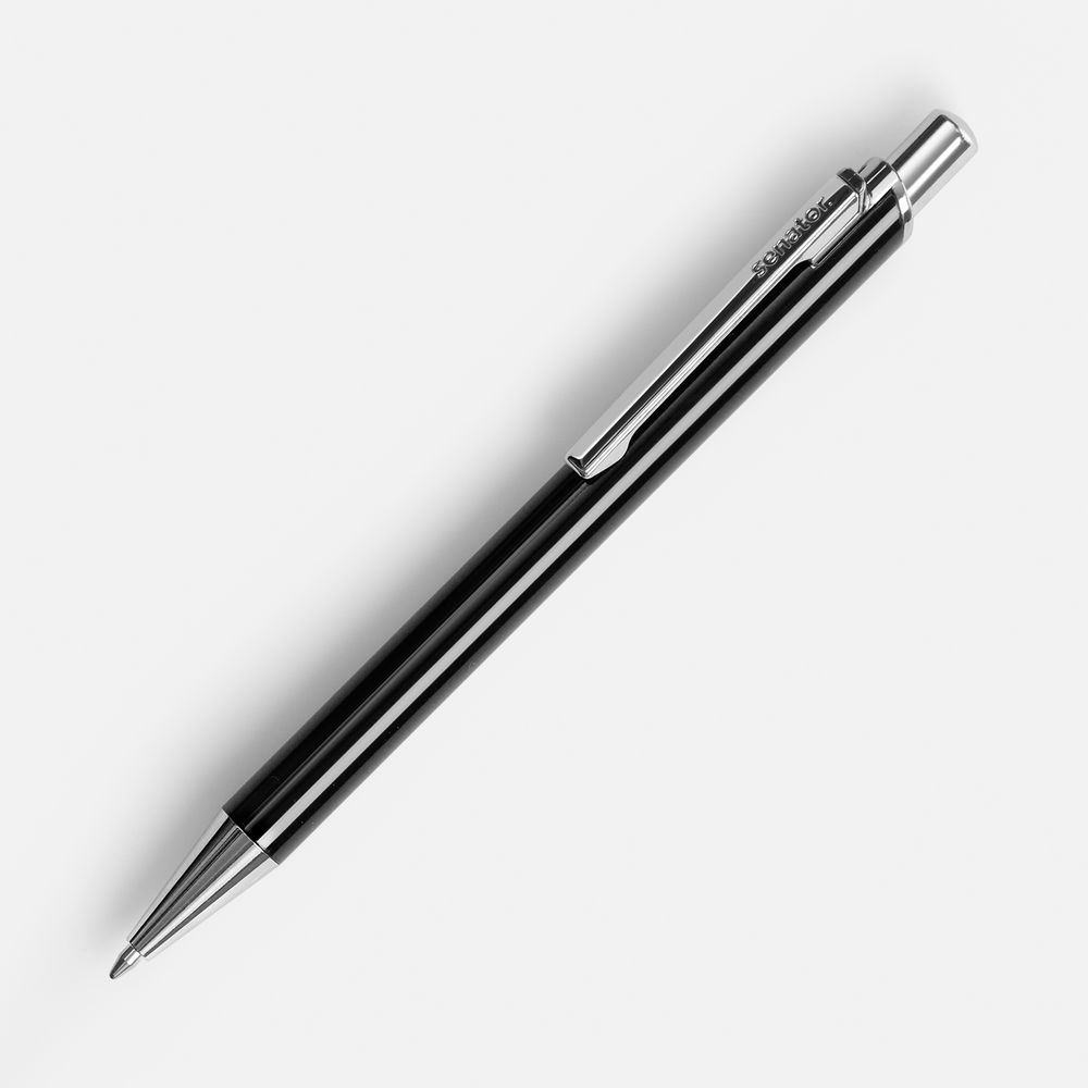 Ручка шариковая Arvent Glossy, черная с логотипом