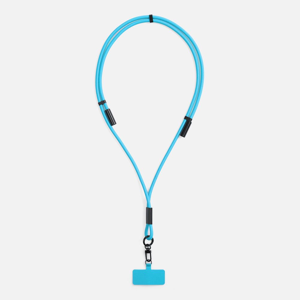 Кабель-ланьярд energyFlex Power Delivery 60 Вт, голубой с логотипом