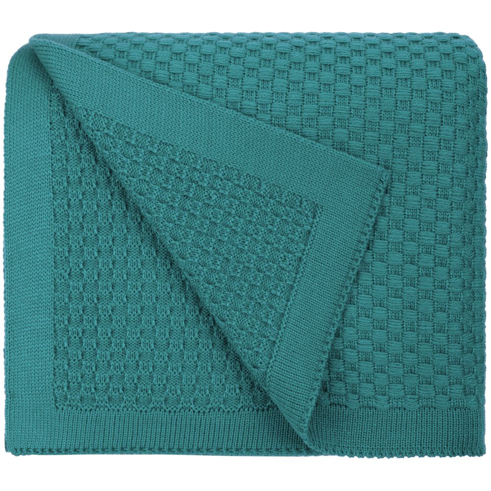 Плед Sheerness, бирюзовый (тиффани) с логотипом