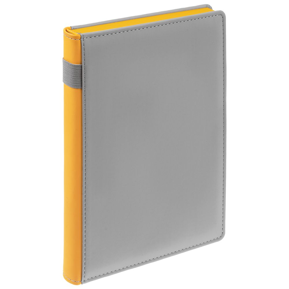 Ежедневник Spain Shall на заказ, недатированный, серый с желтым с логотипом