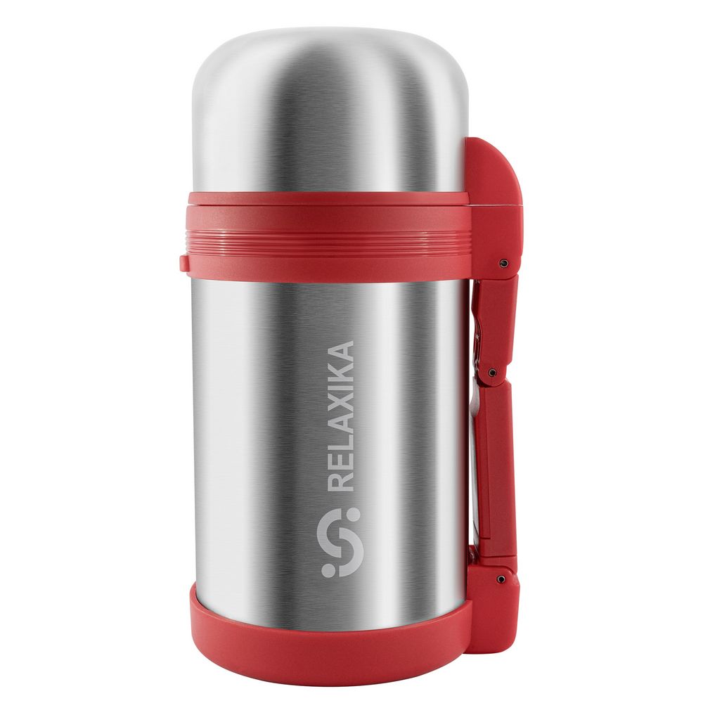 Термос для еды и напитков Relaxika 1000, стальной с логотипом
