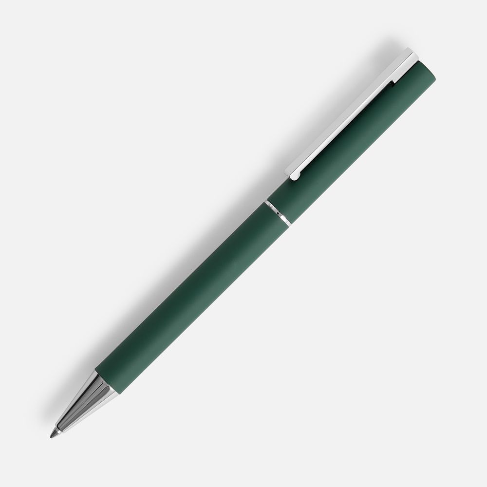 Ручка шариковая Blade Soft Touch, зеленая с логотипом