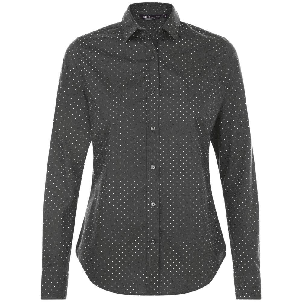 Рубашка женская Becker Women, темно-серая с белым с логотипом