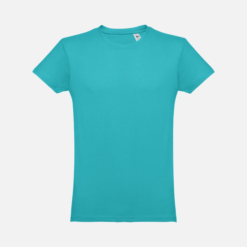 Футболка мужская Luanda, бирюзовая с логотипом