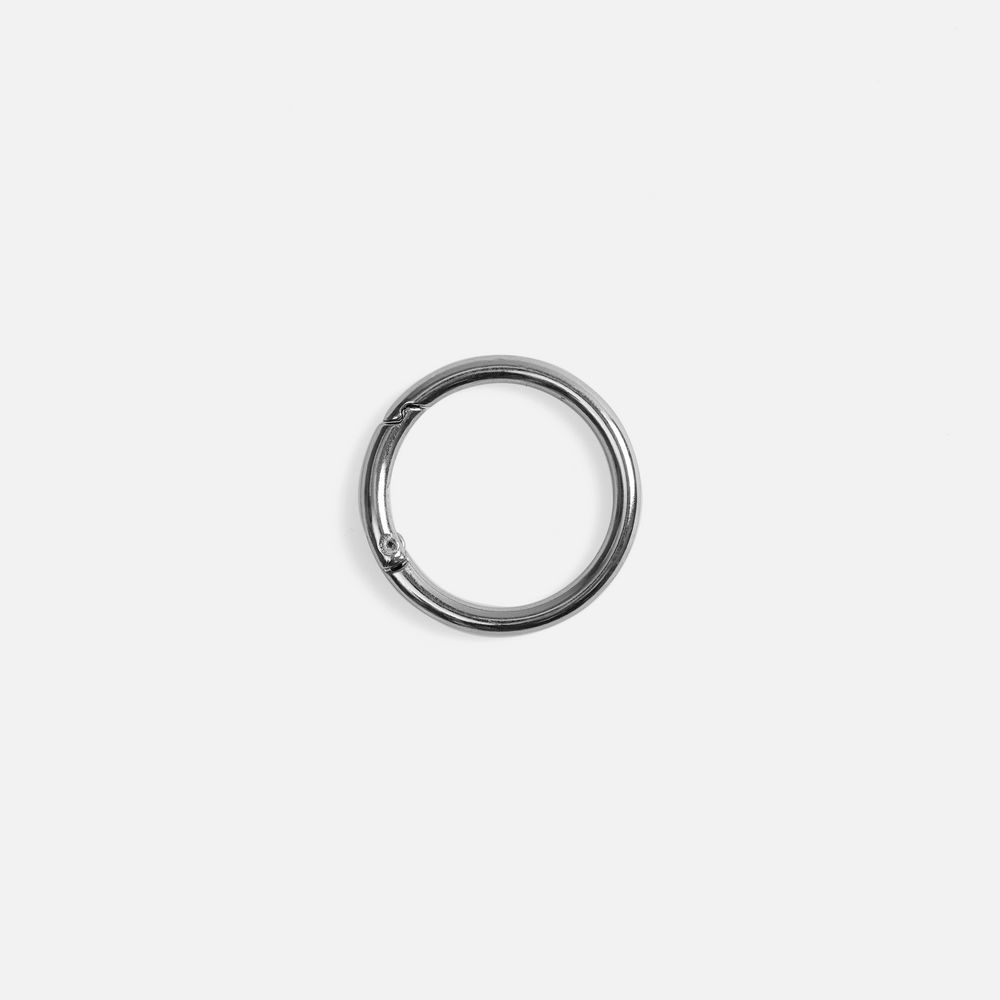 Карабин-кольцо Claus, L, серебристый с логотипом