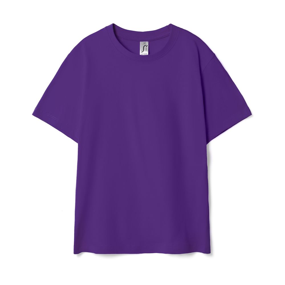 Футболка детская Regent Kids 150, темно-фиолетовая с логотипом